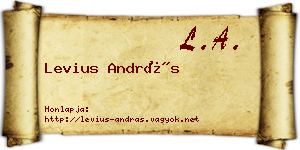 Levius András névjegykártya